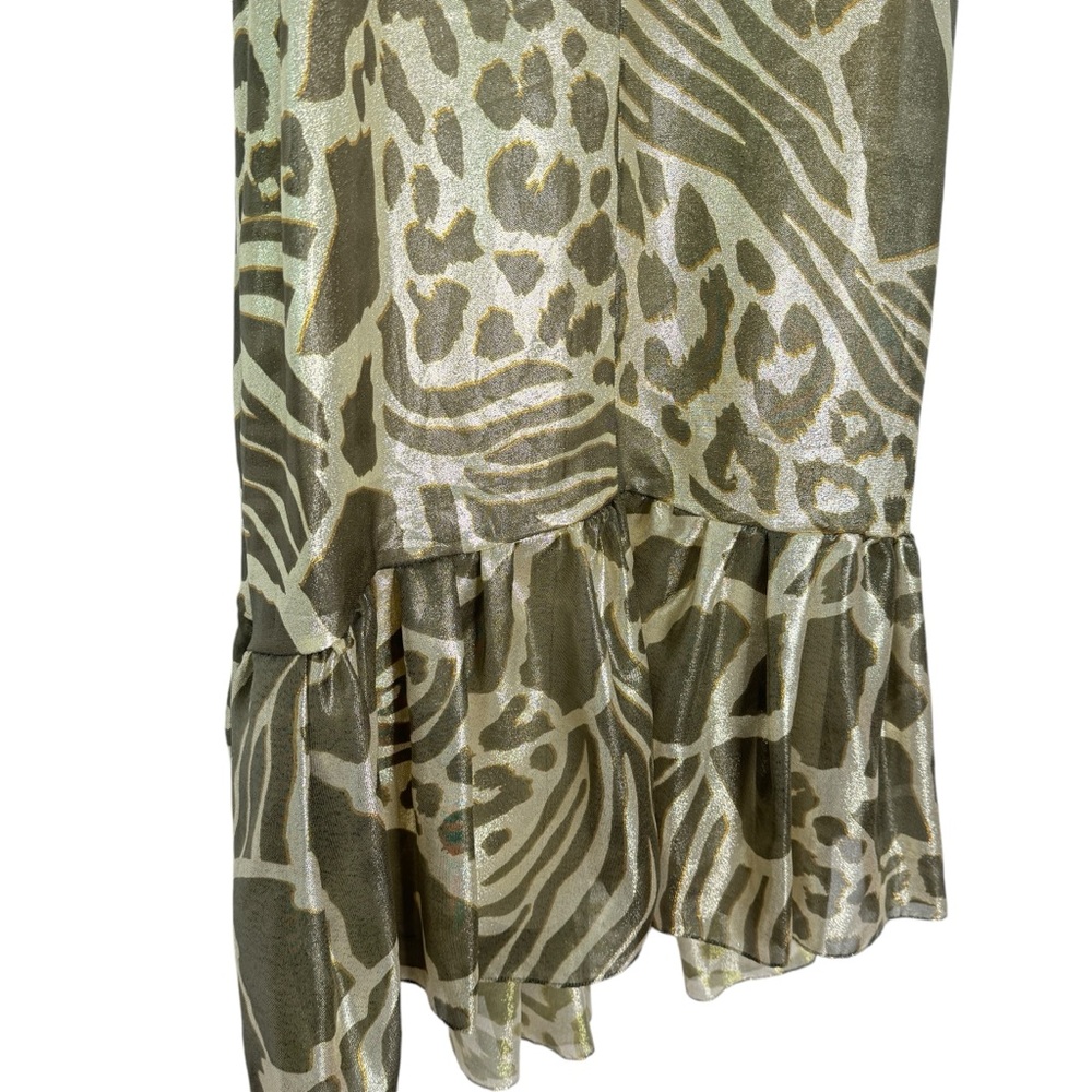 Adam‎ Lippes Ruffled Lamé Midi Dress Silk Blend - Picture 7 of 16